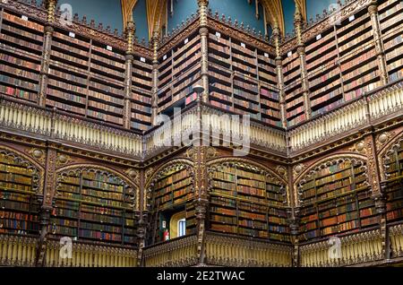 Königlicher portugiesischer Lesesaal (Real Gabinete Portugues da Leitura) Rio de Janeiro Stockfoto