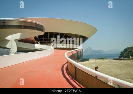 Niteroi Museum für zeitgenössische Kunst, Rio De Janeiro, Brasilien Stockfoto