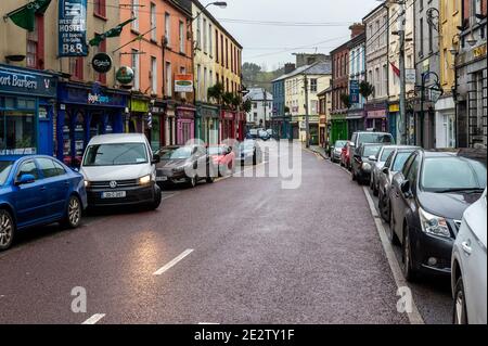 Skibbereen, West Cork, Irland. Januar 2021. Die Straßen von Skibbereen waren heute fast menschenleer. Skibbereen und die umliegenden Gebiete haben einen massiven Anstieg in COVID-19 Fällen mit der 14-Tage-Inzidenzrate für das Gebiet ab dem 11. Januar 1426.6 pro 100,000 gesehen. Quelle: AG News/Alamy Live News Stockfoto