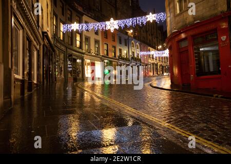 Edinburgh, Großbritannien. Januar 2021. Edinburgh. Gesamtansicht der Victoria St, Edinburgh. Quelle: Pako Mera/Alamy Live News Stockfoto