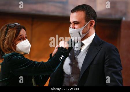 Insedimento del nuovo Direttore generale del Policlinico Umberto i di Roma, insieme alla Rettrice dell' Università La Sapienza Stockfoto