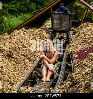Antoine Flüsse Rum Distillery, Saint Patrick, Grenada Stockfoto