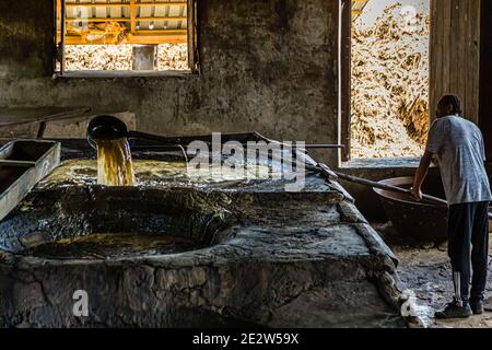 Antoine Flüsse Rum Distillery, Saint Patrick, Grenada Stockfoto