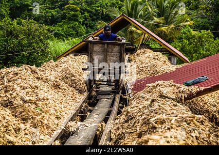 Antoine Flüsse Rum Distillery, Saint Patrick, Grenada Stockfoto