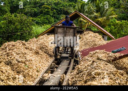 Antoine Flüsse Rum Distillery, Saint Patrick, Grenada Stockfoto