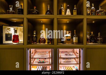 Whiskey Bar des Silversands Hotel on the Lime, Grenada Stockfoto