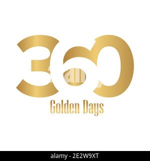 360 goldene Tage Vektor-Logo-Design Stock Vektor