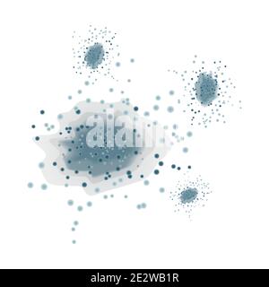 Schimmel-Symbol isoliert auf weiß. Runder Mehltau Myzel. Graue runde mucor-Oberfläche. Kondensation, Feuchtigkeit, hohe Luftfeuchtigkeit und Atemprobleme.Vektor Stock Vektor