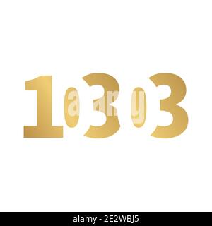 10303 Vektor-Logo-Design in goldener Farbe Stock Vektor