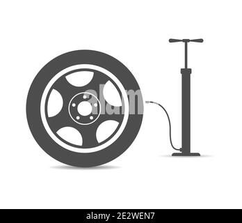 Radwechsel. Einfaches Vektorsymbol auf weißem Hintergrund isoliert. Flacher Style Stock Vektor