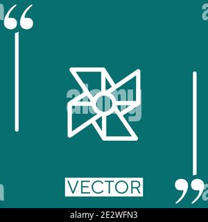 symbol für pinwheel-Vektor Lineares Symbol. Bearbeitbare Linie mit Konturen Stock Vektor