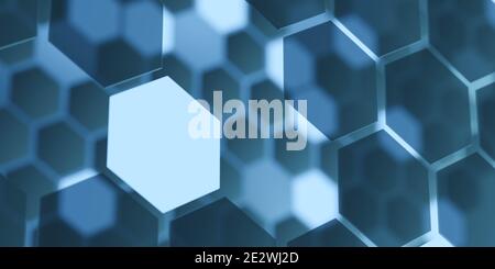 Abstrakte Hexagon Form Honig Kamm geometrische Form 3d Rendering Illustration Stockfoto