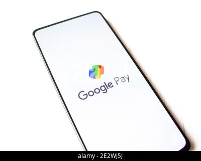 Assam, indien - Januar 15, 2020 : Gpay-Logo auf Telefon-Bildschirm Stock Bild. Stockfoto