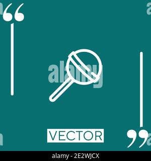 Symbol für schrägen Lollipop-Vektor Lineares Symbol. Bearbeitbare Konturlinie Stock Vektor