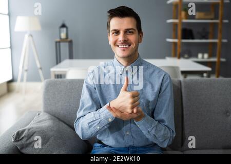 Gebärdensprache Für Gehörlose Deaktiviert Stockfoto