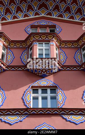 Nahaufnahme des Vurnik-Hauses in Ljubljana Stockfoto