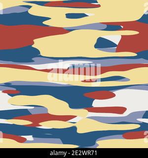 Nahtloses, unifarbenes, flaches Camo-Digitalmuster Stockfoto