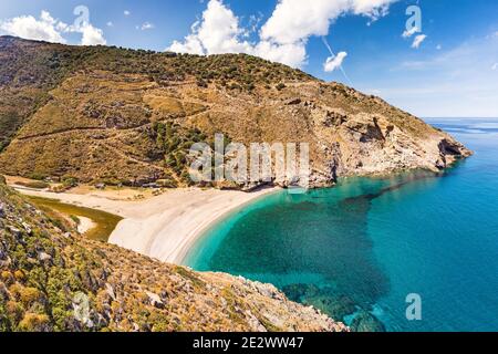 Der Strand Agios Dimitrios in Evia Insel, Griechenland Stockfoto