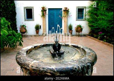 'Patio' im Bild in Cordoba, Spanien am 2009. Mai. Jeden Monat Mai in Cordoba (Spanien), seit 1918, ist es möglich, das einzigartige "Festival" von Gärten und Blumen namens "Fiesta de los Patios Cordobeses" zu bewundern. Jedes Jahr konkurrieren mehr als 50 Gärten, oder "Patios", für den ersten Platz und die Ehre, den schönsten Garten in Cordoba anerkannt werden. Dieses Jahr findet die Veranstaltung zwischen dem 5. Und 16. Mai statt. Foto von Almagro/ABACAPRESS.COM Stockfoto