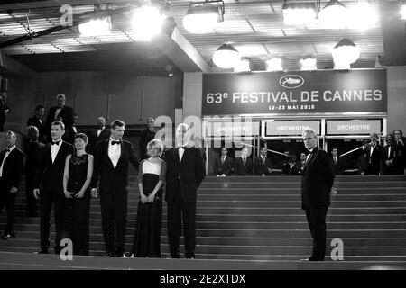 Viktor Nemets, Regisseur Sergei Loznitsa, Olga Shuvalova und Gast bei der Ankunft zur Vorführung von 'Schastye Moe', die am 19. Mai 2010 bei den 63. Filmfestspielen von Cannes in Cannes, Frankreich, im Wettbewerb gezeigt wurde. Foto von Hahn-Nebinger-Orban/ABACAPRESS.COM Stockfoto