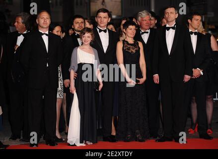 Viktor Nemets, Regisseur Sergei Loznitsa, Olga Shuvalova und Gast bei der Ankunft zur Vorführung von 'Schastye Moe', die am 19. Mai 2010 bei den 63. Filmfestspielen von Cannes in Cannes, Frankreich, im Wettbewerb gezeigt wurde. Foto von Hahn-Nebinger-Orban/ABACAPRESS.COM Stockfoto