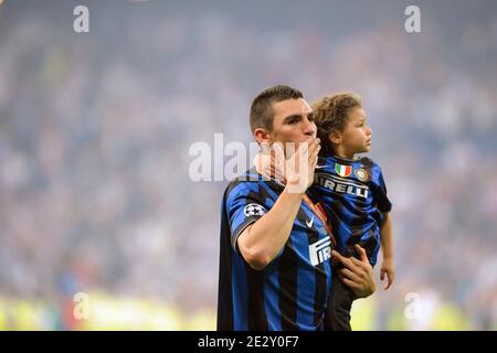 Inter Mailands Lucio-Sieg ist nach dem Champions-League-Finale am 22. Mai 2010 ausgefallen, Inter Mailand gegen Bayern München in Madrid, Spanien. Inter Mailand gewann 2:0. Foto von Henri Szwarc-Cameleon-ABACAPRESS.COM Stockfoto