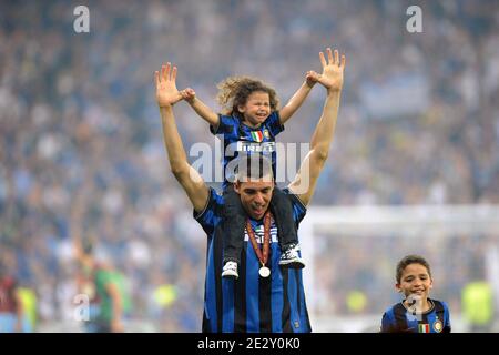 Inter Mailands Lucio-Sieg ist nach dem Champions-League-Finale am 22. Mai 2010 ausgefallen, Inter Mailand gegen Bayern München in Madrid, Spanien. Inter Mailand gewann 2:0. Foto von Henri Szwarc-Cameleon-ABACAPRESS.COM Stockfoto