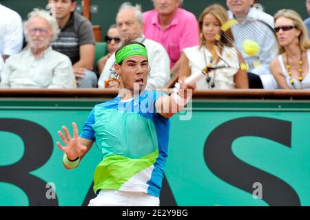 Rafael Nadal während des Finalmatches der Männer zwischen Rafael Nadal aus Spanien und Robin Söderling aus Schweden am 15. Tag der French Open bei Roland Garros am 6. Juni 2010 in Paris, Frankreich. Foto von Stephane Reix/ABACAPRESS.COM Stockfoto