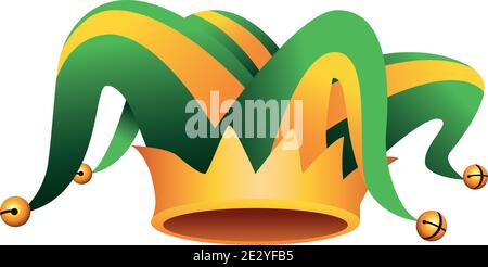 jester Hut und Krone mardi Gras Accessoire Vektor Illustration Design Stock Vektor