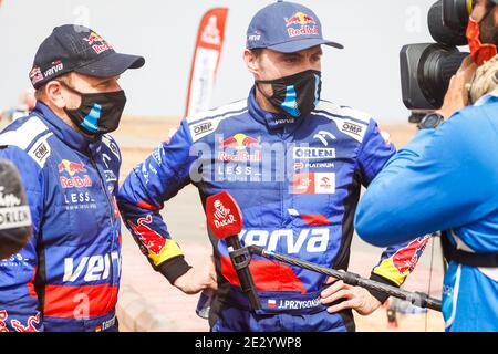 Yanbu und Jeddah, in Saudi-Arabien. Januar 2021. Przygonski Jakub (pol), Toyota, Overdrive Toyota, Auto, Portrait während der 12. Etappe der Dakar 2021 zwischen Yanbu und Jeddah, in Saudi-Arabien am 15. Januar 2021 - Photo Florent Gooden / DPPI / LiveMedia Credit: Paola Benini/Alamy Live News Stockfoto