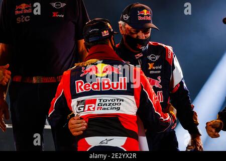 Sainz Carlos (esp), Mini, X-RAID Mini JCW Team, Auto, Portrait während der Siegerpodestzeremonie im King Abdullah I / LM Stockfoto