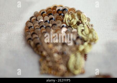 Couture Stickerei von Muscheln. Stockfoto