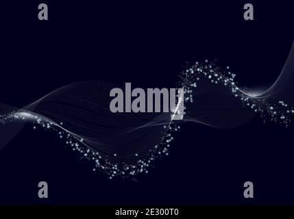 Abstrakte Daten Partikel Illustration Hintergrund in blau, grün, weiß und leuchtenden Tönen. Moderner minimalistischer Hintergrund der Computerkunst Stockfoto