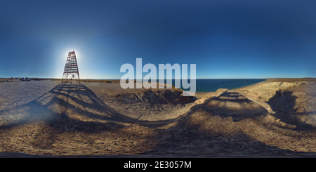 360 Grad Panorama Ansicht von Punta Loma, in der Stadt Puerto Madryn, Chubut, Argentinien.