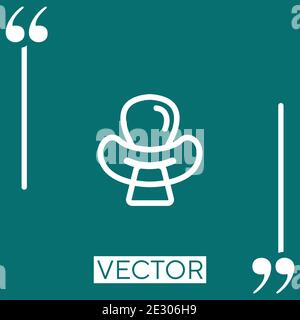 Schnuller für Babys Vektor-Symbol Lineares Symbol. Bearbeitbare Konturlinie Stock Vektor