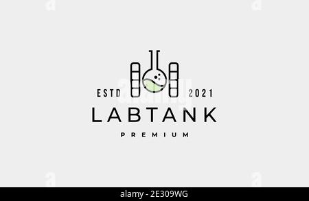 Abbildung mit Logo-Vektor-Design des Laborbehälters Stock Vektor