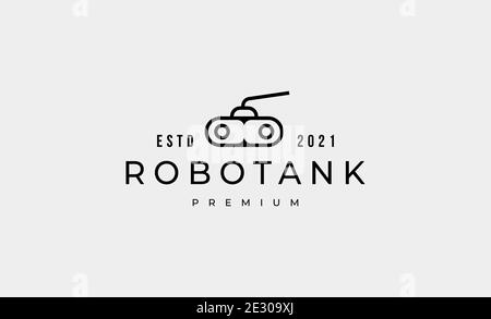 Tank Roboter Umriss Logo Design Vektor Illustration Stock Vektor