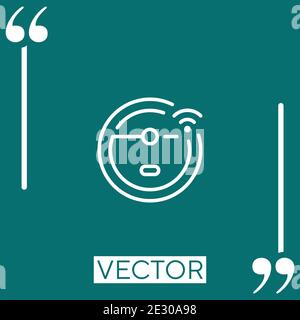 Vektorsymbol Roboter-Staubsauger Lineares Symbol. Bearbeitbare Linie mit Konturen Stock Vektor