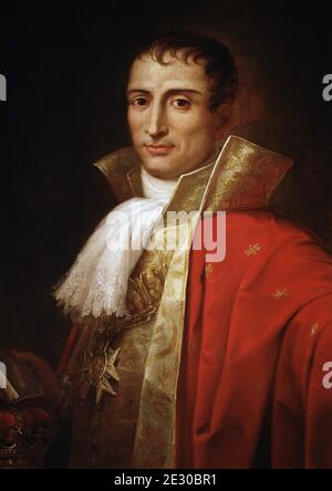 JOSÉ I BONAPARTE. REY DE ESPAÑA. 1768-1844. OLEO DE JOSEPH FEUGIER, 1809. MUSEO MUNICIPAL. MADRID. Autor: JOSEPH FLAUGIER. Stockfoto