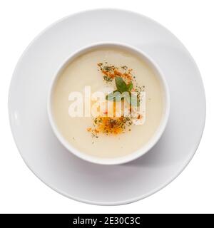 Traditionelle türkische Kuttensuppe (Türkisch; Iskembe-Suppe), das Konzept der türkischen Küche traditionelle Suppen Stockfoto