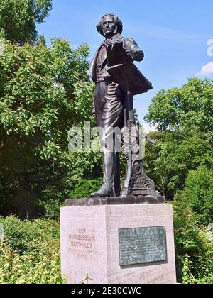 Skulptur von Felix Mendelssohn Bartholdy in Düsseldorf Stockfoto