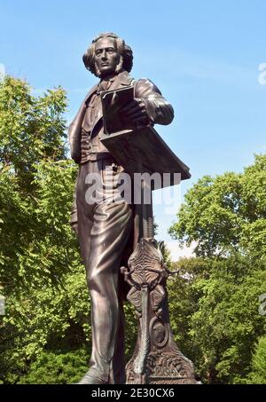 Skulptur von Felix Mendelssohn Bartholdy in Düsseldorf Stockfoto