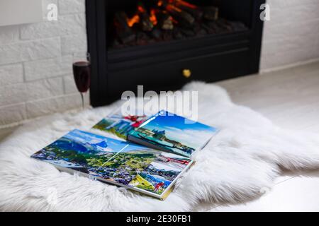 Meine Familie Fotobücher Alben Stockfoto