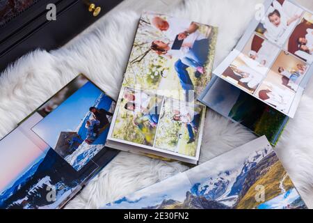 Meine Familie Fotobücher Alben Stockfoto