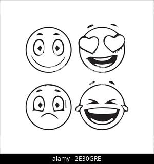 Kreative Emojis Set Kollektion Stock Vektor