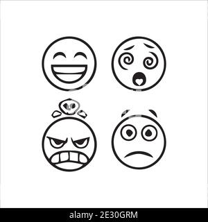 Kreative Emojis Set Kollektion Stock Vektor