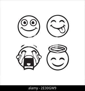 Kreative Emojis Set Kollektion Stock Vektor