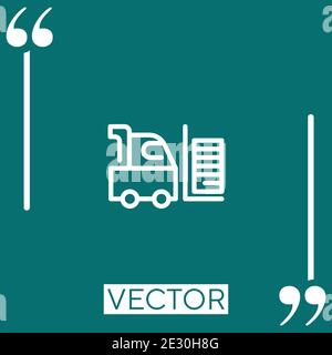Gabelstaplervektorsymbol Lineares Symbol. Bearbeitbare Konturlinie Stock Vektor