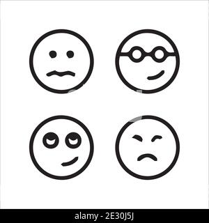 Kreative Emojis Set Kollektion Stock Vektor