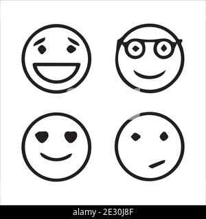 Kreative Emojis Set Kollektion Stock Vektor